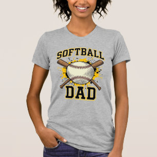 Softball Pappa Vintage Varsity Korsade Slagbatsdes T Shirt