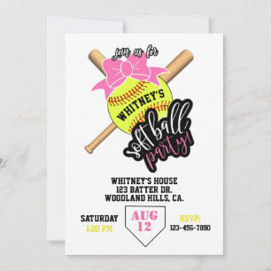 Softball, party, basebolltema, flicka
