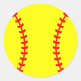 Softball Party Sticker, Birthday Sticker Runt Klistermärke