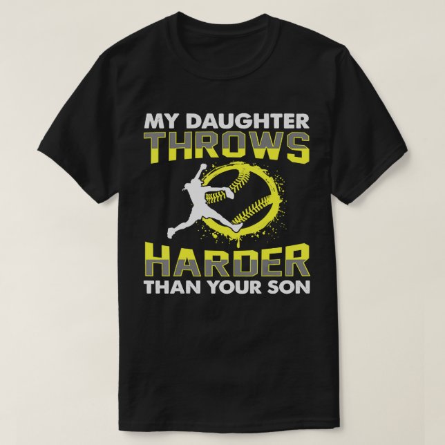 Softball Pitcher Hitter Catcher mina dotterband T Shirt (Design framsida)