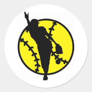 Softball Pitcher Runt Klistermärke