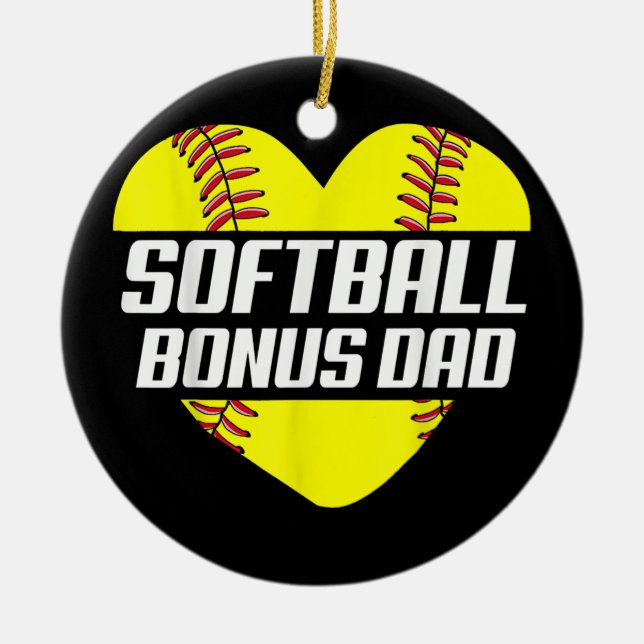 Softball Player Family Gifts-program Bonus Pappa Julgransprydnad Keramik (Framsidan)