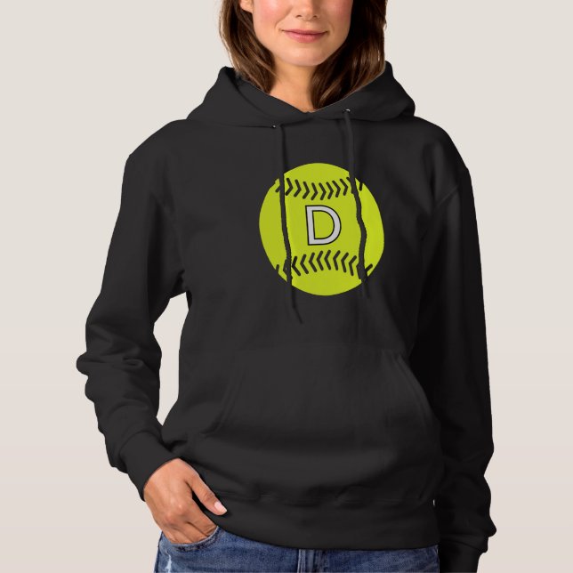 Softball Player Favorite Letter Initial D T Shirt (Framsida)