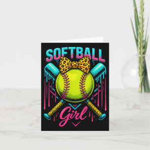 Softball Player Girl Ice Cream Softball Drift Kort