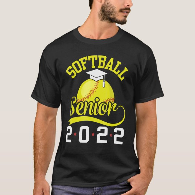 Softball Player-klass 2022 Lycklig förra Da T Shirt (Framsida)