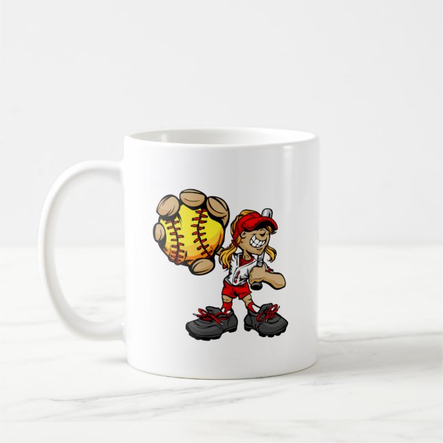 Softball Player Mug- Cute But Dangerous Kaffemugg (Vänster)