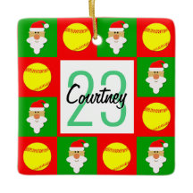 Softball Player Namn och Anpassningsbar jul