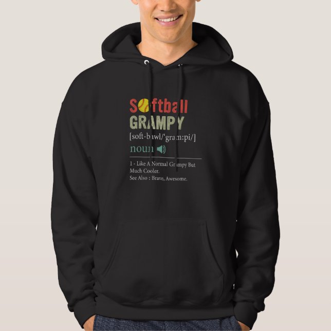 Softball Player Sport  Softball Grampy Definition Hoodie (Framsida)