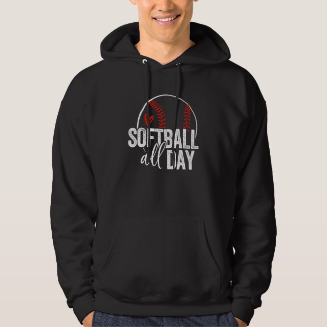 Softball Player Tonåring Flickr Manar-softball för Hoodie (Framsida)