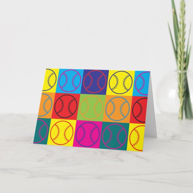Softball Pop Art Kort (Framsida)