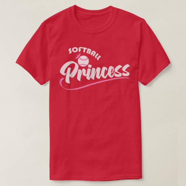 Softball Princess Baseball T Shirt (Design framsida)