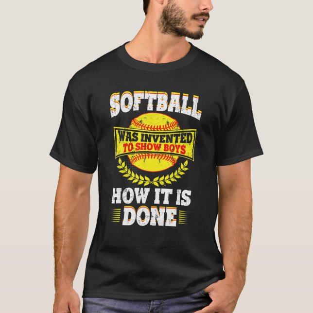 Softball Quote Funny - visa hur det går till T Shirt (Framsida)