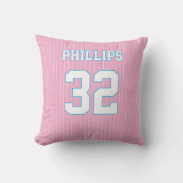 Softball Rosa Blue and White Jersey Kudde