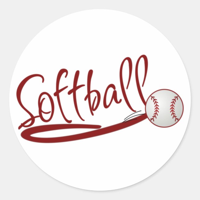 Softball Runt Klistermärke (Framsida)