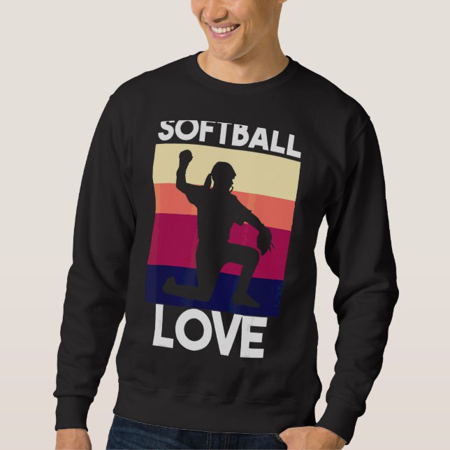 Softball Say Girl 2 Lång Ärmad Tröja (Framsida)
