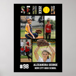 Softball Senior Night Graduation Player Poster