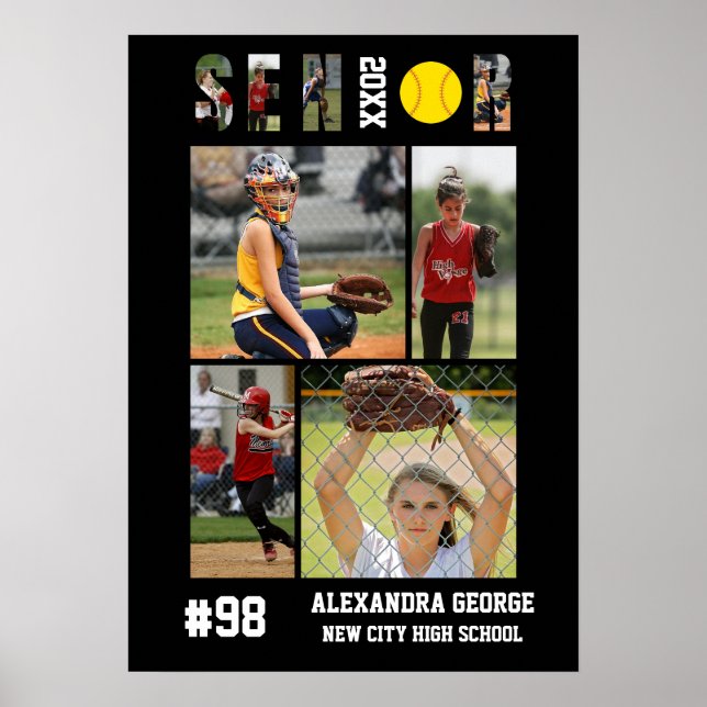 Softball Senior Night Graduation Player Poster (Framsidan)