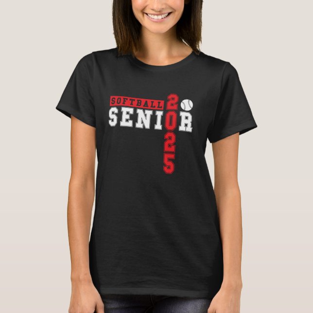 Softball Senior Night Softball Senior 2025 Graduat T Shirt (Framsida)