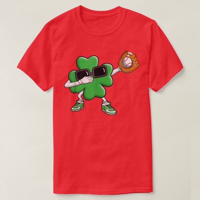 Softball Shamrock Lucky Klöver Irish St Patrick's T Shirt (Design framsida)