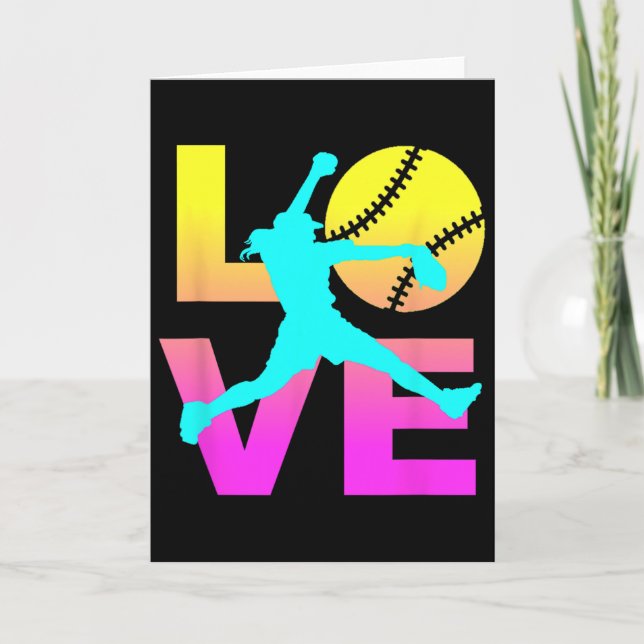 Softball Shirts For Girls Love  Kort (Framsida)