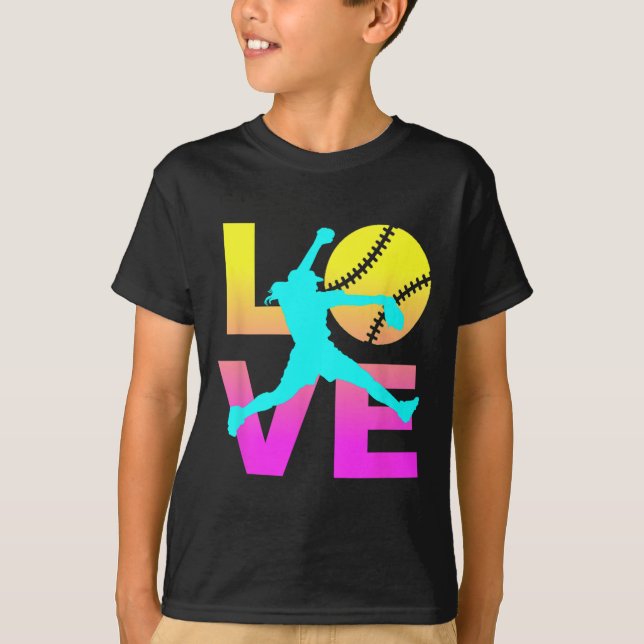 Softball Shirts For Girls Love  T Shirt (Framsida)