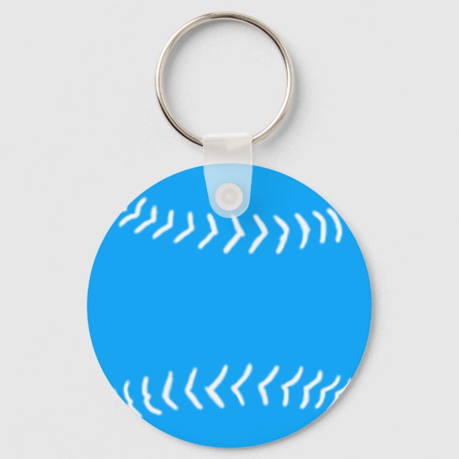 Softball Silhouette Keychain Blue Nyckelring (Framsida)