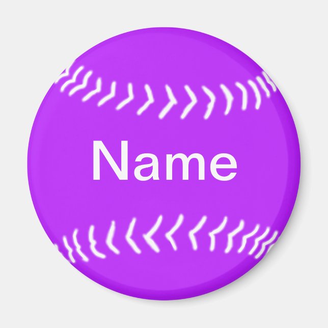 Softball Silhouette Magnet Lila (Framsidan)