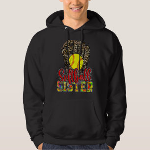 Softball Sister Mors dag Softball Mamma Life Leo Hoodie