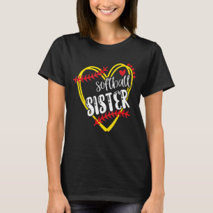 Softball Sister Softball Heart Snöre Cute 1 T Shirt