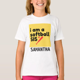 Softball Sister T-shirt Personalize Anpassningsbar