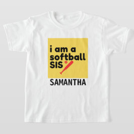 Softball Sister T-shirt Personalize Anpassningsbar