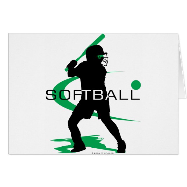 Softball - smet hälsningskort (Framsidan Horizontal)
