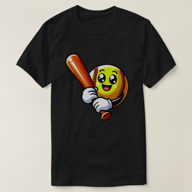 Softball Smiles: "Battar för Roligt!" T Shirt (Design framsida)