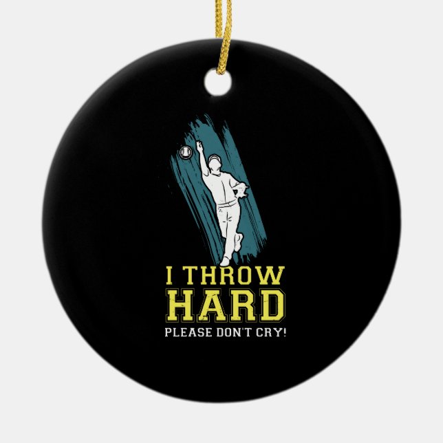 Softball Softball Pitcher Julgransprydnad Keramik (Framsidan)