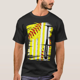 Softball Softball Player US Flagga Thworthy Sport T Shirt
