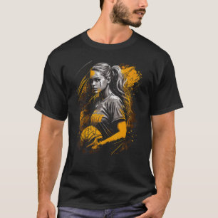 Softball spelar som en flicka-snål grafik-tejp för t shirt