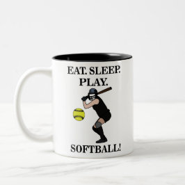 Softball Sports Player Två-Tonad Mugg