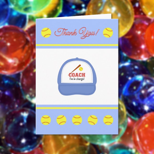 Softball sporttränare tack vare kortet (Skapare uppladdad)