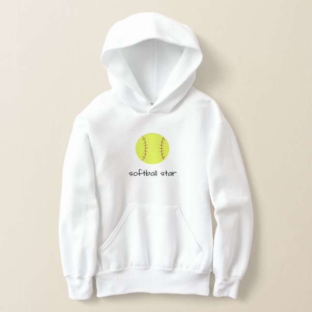 Softball Star Hoodie T Shirt (Laydown)