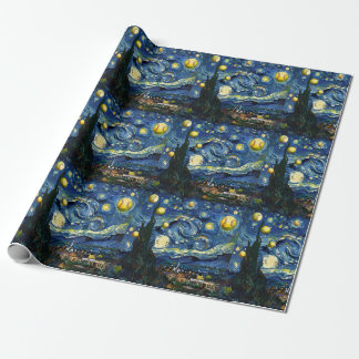 Softball Starry Night Wrapping Papper Presentpapper
