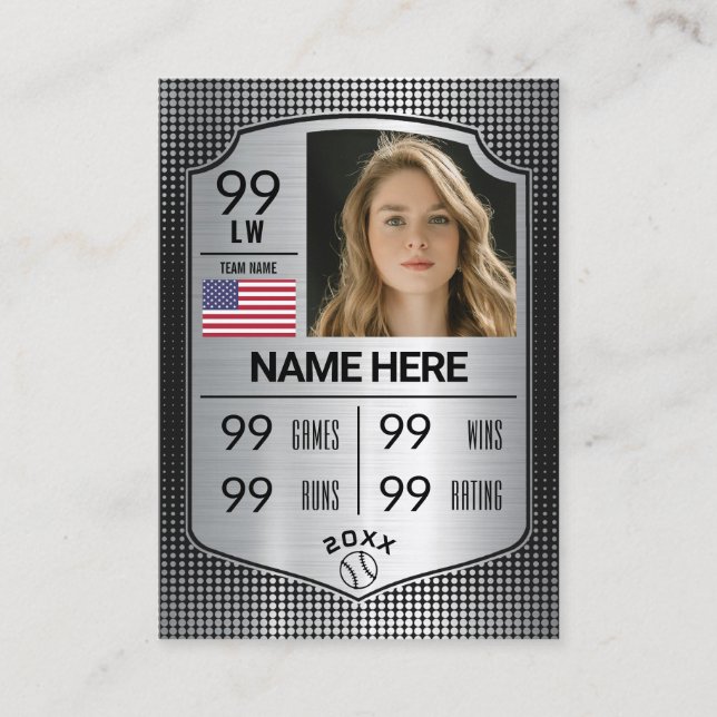 Softball Stats-kort för mjukvaruhandel (Framsida)