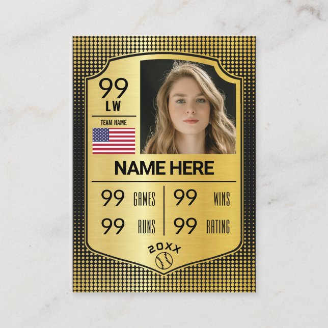 Softball Stats-kort för mjukvaruhandel (Framsida)