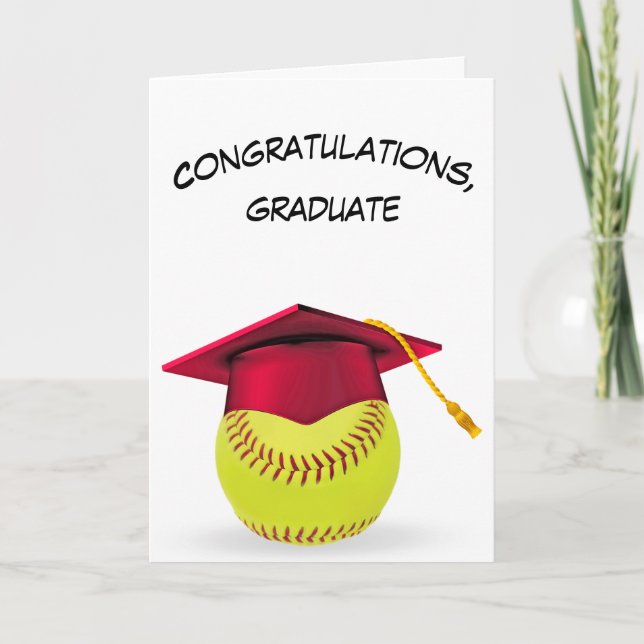 Softball Studenten med rött tak Kort (Framsida)