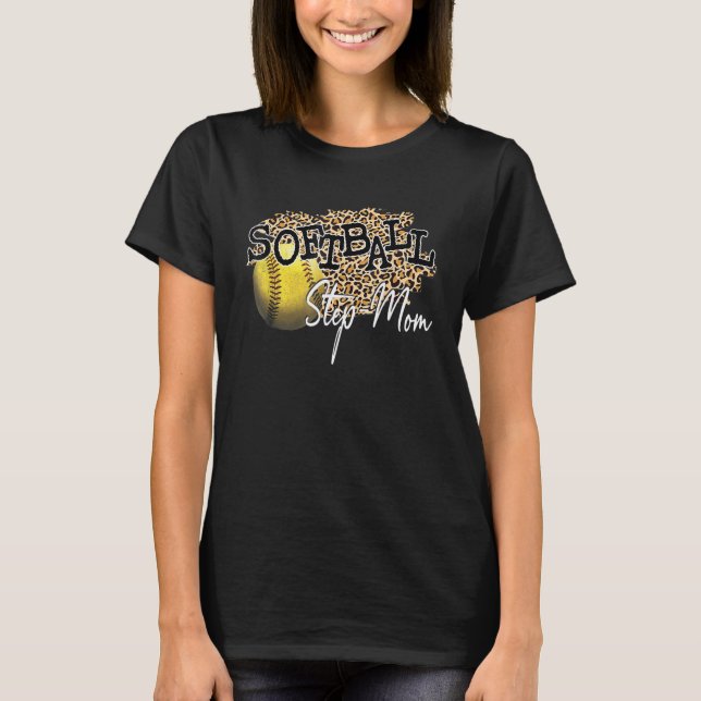 Softball styvmamma leopard  Softball styvmamma T Shirt (Framsida)