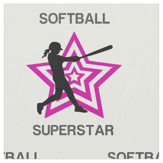 Softball Superstar Fabric Tyg (Närbild)