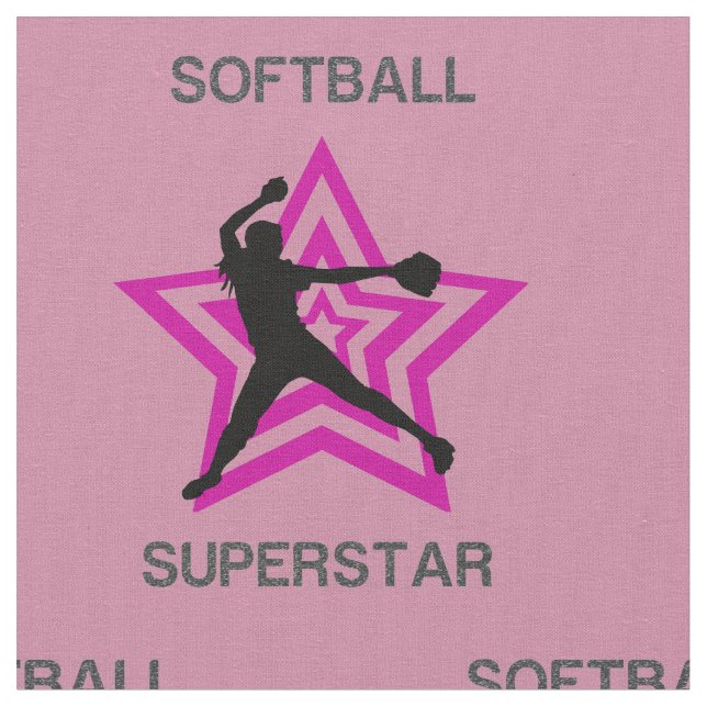 Softball Superstar Fabric Tyg (Närbild)