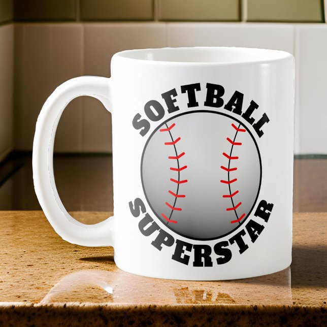 Softball Superstar Sport Kaffemugg (Softball Superstar Mug)