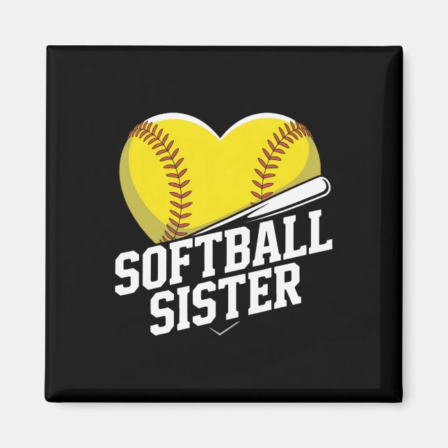 Softball syster Cheer Squad för tjejer Snabbpitch  Magnet (Framsidan)