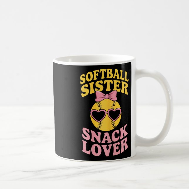 Softball syster Snackälskare Rollig Softball  Kaffemugg (Höger)