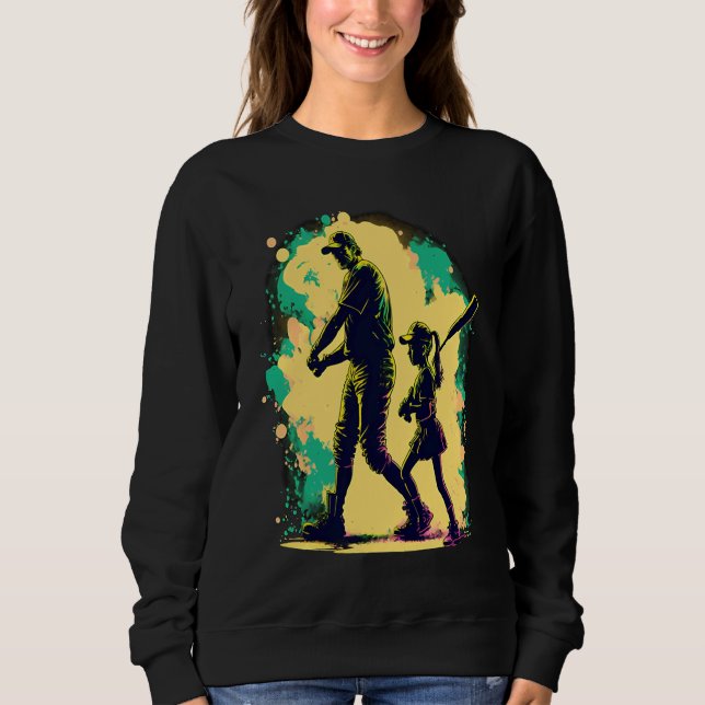 Softball Team Fans Father And Daughter Playing  1 T Shirt (Framsida)